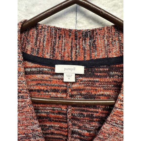 PureJill Womans Rust Multicolored Oversized V Neck Tunic Sweater XL Lagenlook - Picture 4 of 8